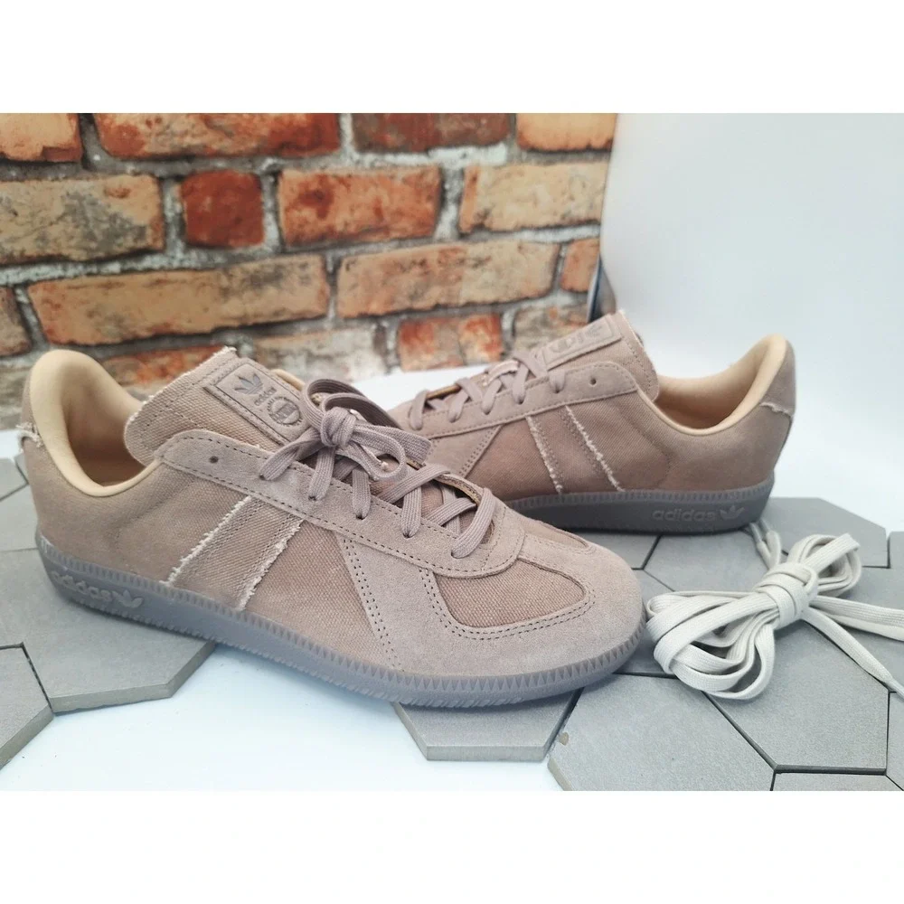 Adidas BW Army Grey Brown Canvas Leather Lined Men's 8 GAT Sneaker Minimal Taupe